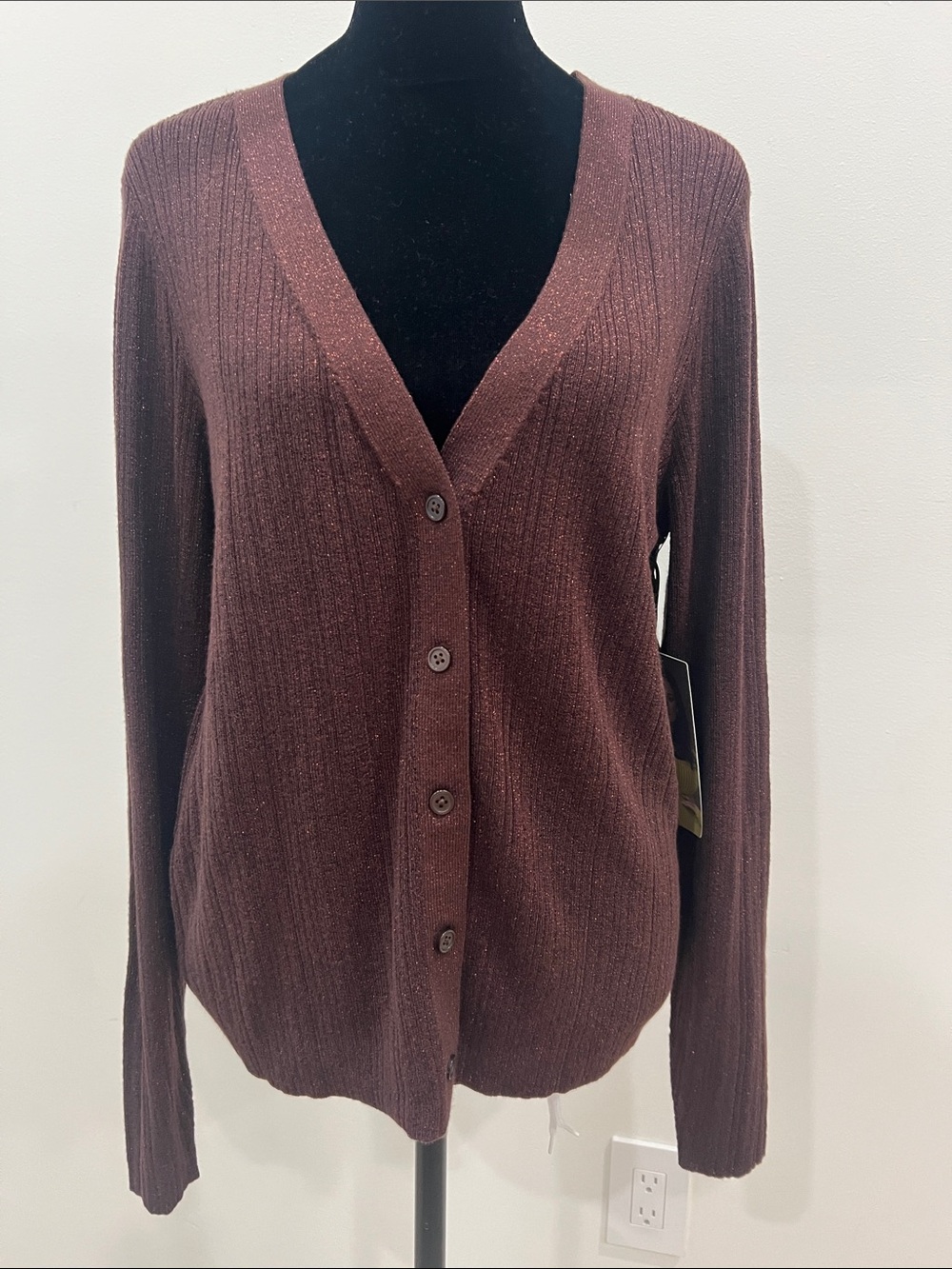 Ashley Graham Long Sleeve Cardigan - Safari Brown